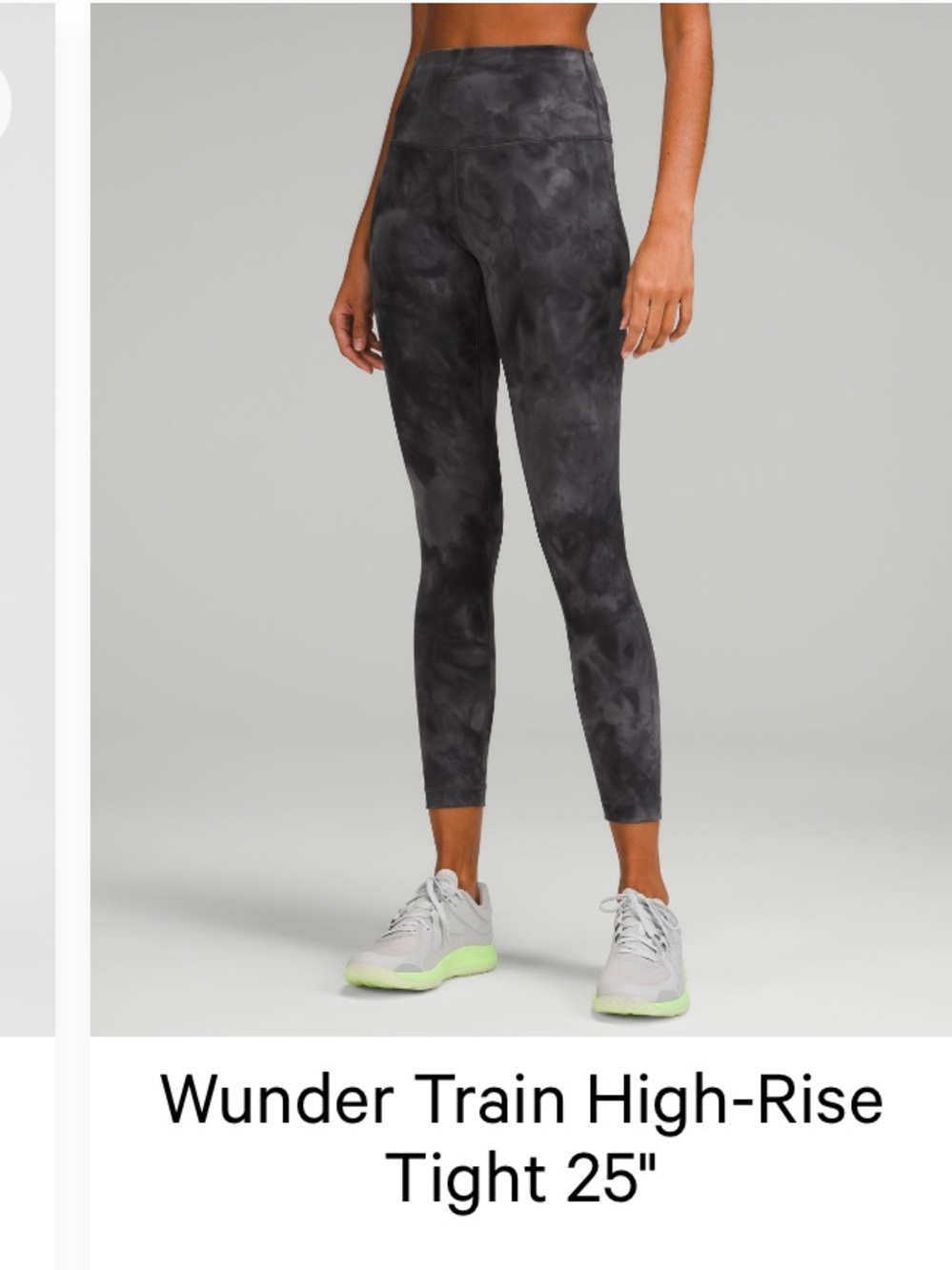 lululemon Wunder Train High Rise Black Tie-Dye High-Rise Leggings